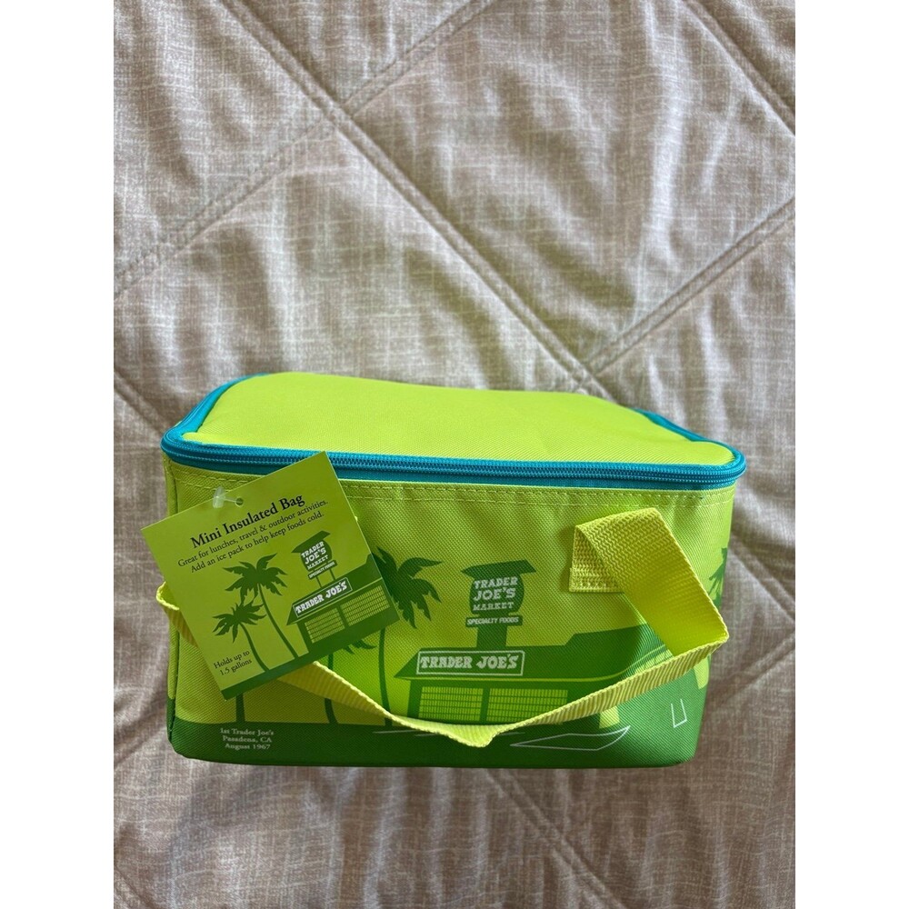Trader Joe’s: Green/Teal Mini Insulated Tote Bag - NWT - Limited Edition